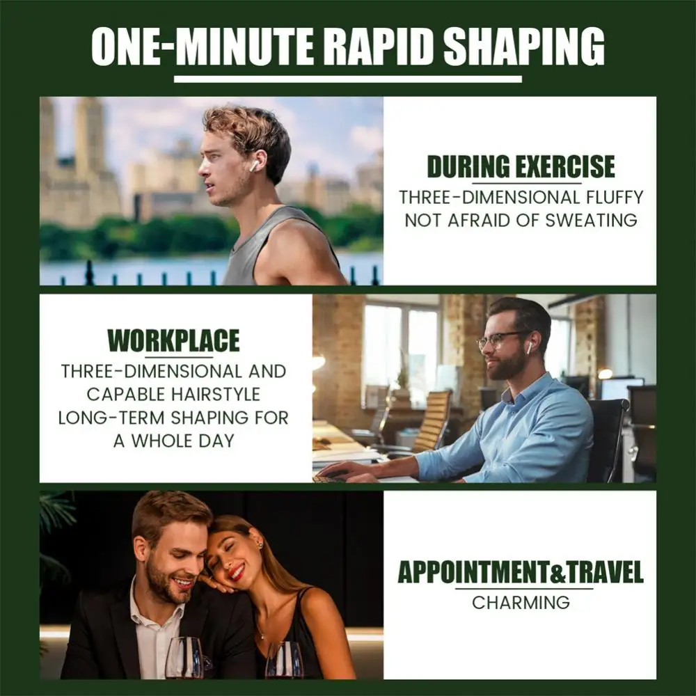 Description Picture 4 of itemMen's Strong Styling Gel Lasting Fluffy Hair Styling Waxes Men's Hair Cream Styling Products Natural Hairstyle Care Cream Beauty