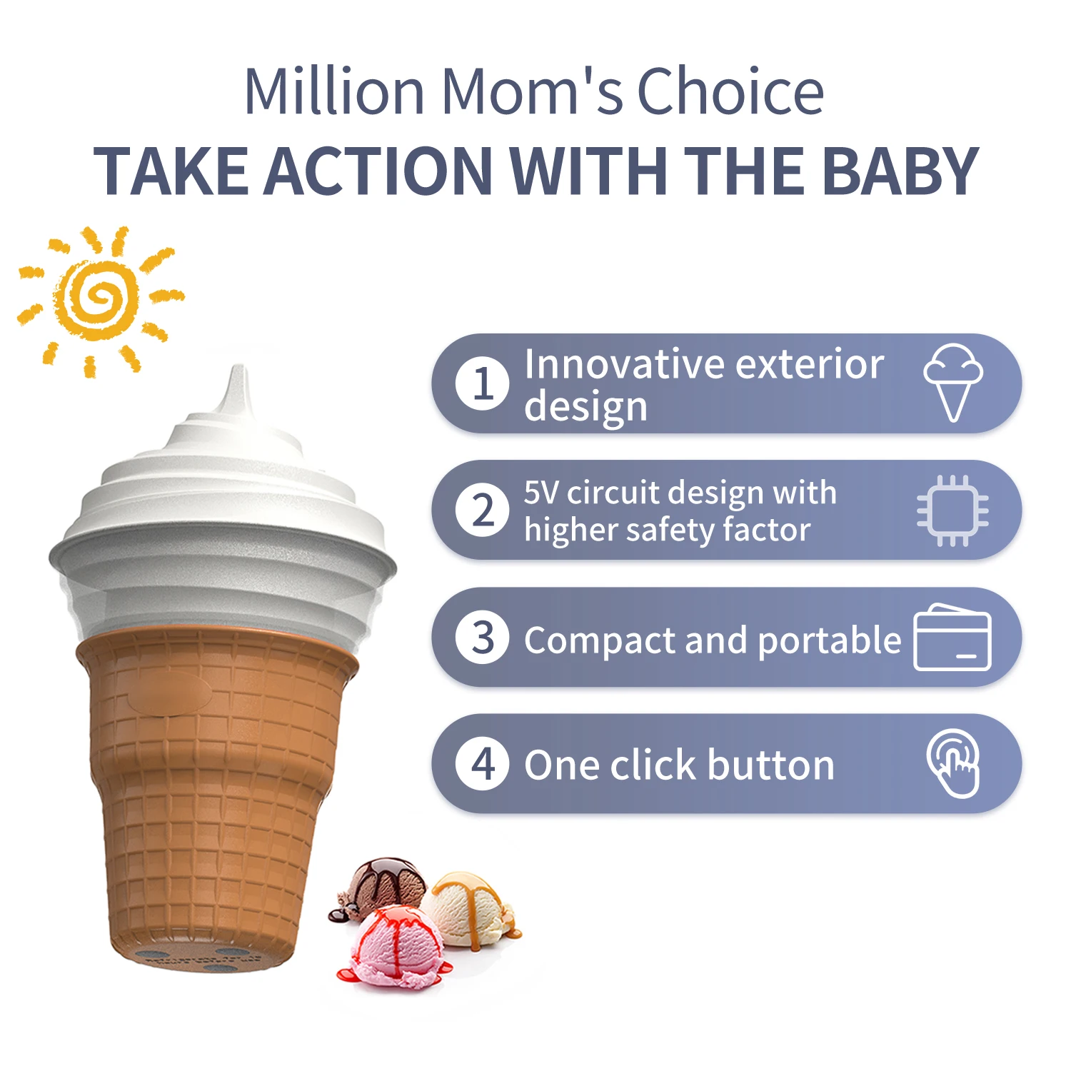 Electric Portable Mini Ice Cream Maker Fruit Yogurt Maker Home Appliance Slush Cotton Candy Machine