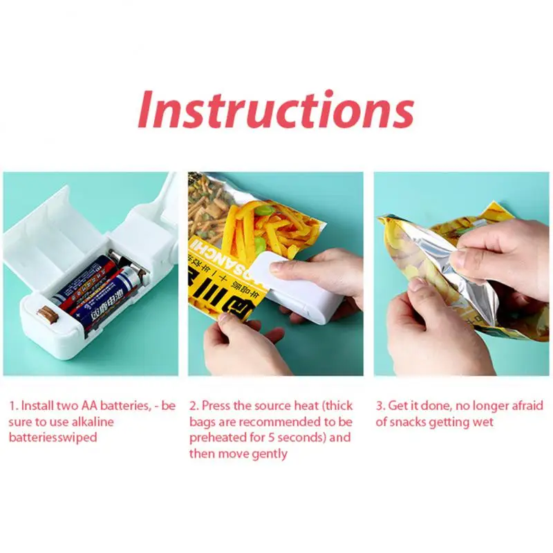Mini Heat Bag Sealing Machine Plastic Food Bag Closure Portable