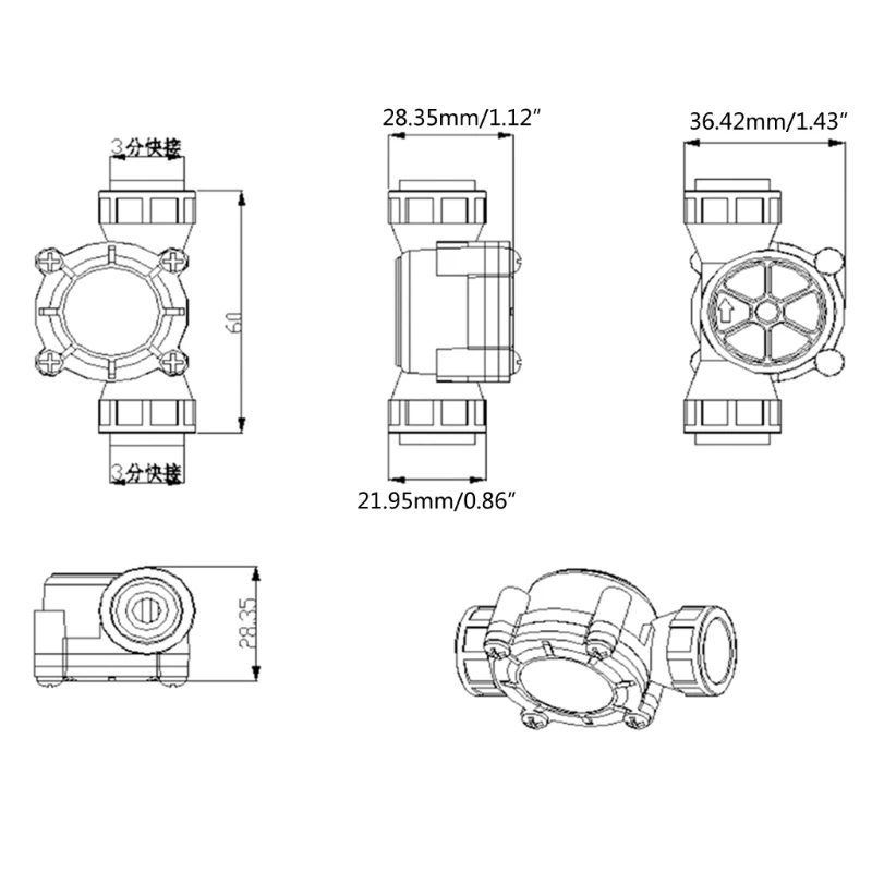 DN10 Water Flow Sensor Flowmeter 0.5-10L/min Fluidmeter Water Flowmeter Counter M4YD Easy Installation