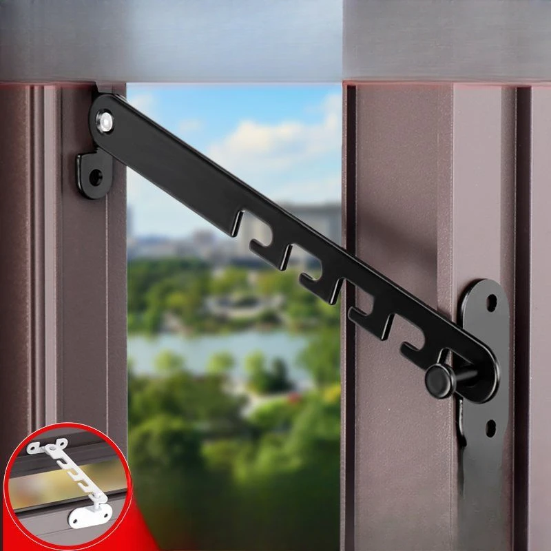 New Inner Window Limiter Latch Position Stopper Casement Wind Brace Home Security Door Windows Sash Lock Child Safety Protection