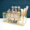 Glass Phnom Penh Cosmetic Storage Box Lipstick Stand Makeup Brush Bucket Pen Holder Makeup Tool Storage Rack Cosmetic Organizer 1