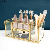 Glass Phnom Penh Cosmetic Storage Box Lipstick Stand Makeup Brush Bucket Pen Holder Makeup Tool Storage Rack Cosmetic Organizer 1