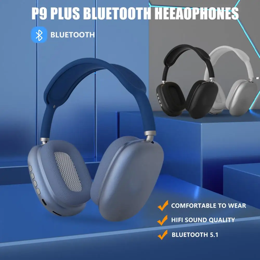 P9 Casque sans fil Bluetooth avec microphone pour iPhone/Samsung