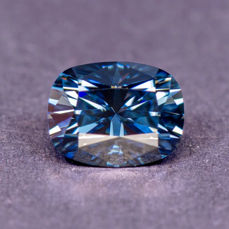 

Moissanite Stone Cushion Cut Royal Blue Primary Color Lab Grown Diamond Advanced Jewelry Making Materials with GRA Certificate