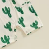 Summer Infant Baby Girl Boy Sleeveless Romper Casual Cactus Print Top Jumpsuit Pockets Overalls Clothes 5