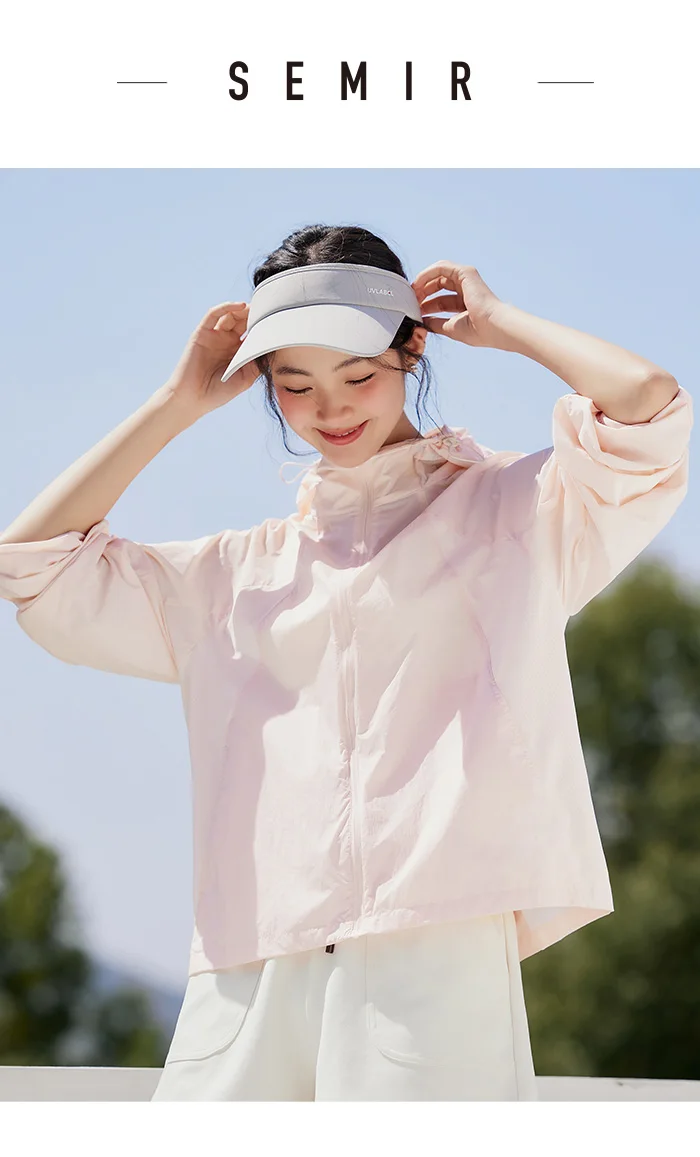 Jacket Women Splicing Mesh Hooded Jacket Loose Summer New Texture Cooling Sunscreen Clothes Hundred