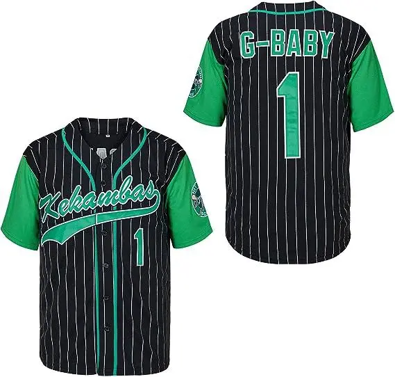 Double Stitched #1 G-Baby Kekambas The Movie White black Baseball Jerseys Mens