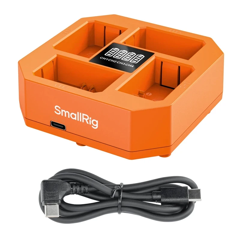 SmallRig NP-FZ100 4-Channel Camera Battery Charger with LED Display 60W USB-C Fast Charging for NP-FZ100 Battery 4839