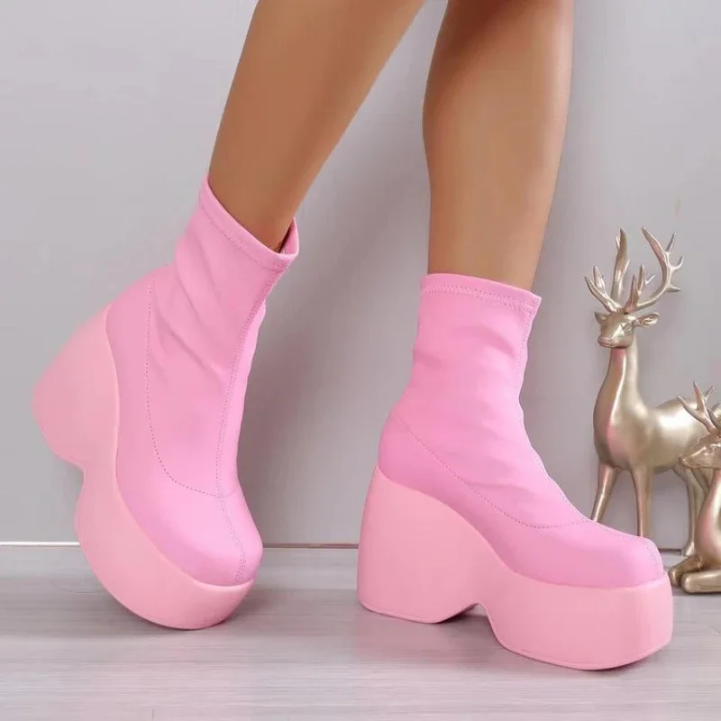 

Женская обувь, новинка 2023, женские ботинки на платформе, модные ботинки в стиле панк, ботинки на высоком каблуке 12 см, трендовая женская обувь для косплея, обувь