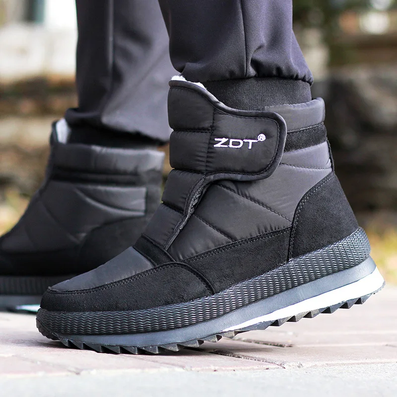 Winter Boots Men Shoes Large Size Waterproof Snow Boots Thickened Cotton Ankle For Women Shoes Non-slip Warm Fur Men Boot