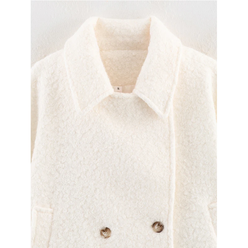 Autumn Winter Jacket Women's Double-Breasted Short Coat 2025 New Fashion High Street Simple Casual New Jackets Outerwear