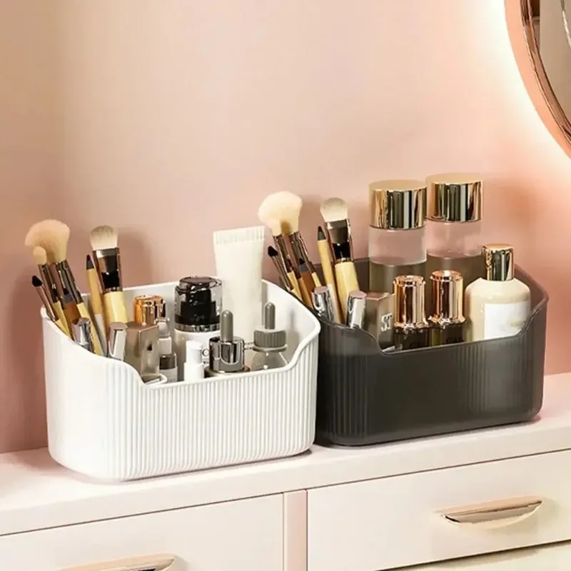 Organizer Desktop Storage Box Transparent Cotton Swab Container Makeup Brush Holder Bathroom Accessories Cosmetic Storage Box 3