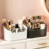 Organizer Desktop Storage Box Transparent Cotton Swab Container Makeup Brush Holder Bathroom Accessories Cosmetic Storage Box 3