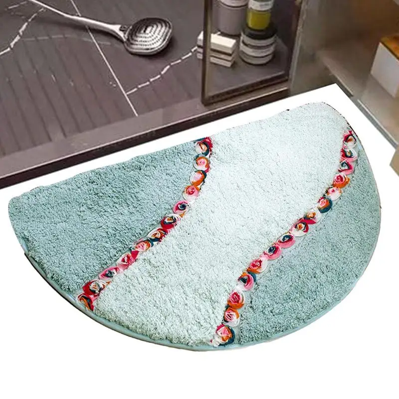 

Bathroom Rugs Shaggy Rose Flower Rugs Non-Slip Carpet Machine Washable Rug For Kitchen Bathroom Floor Shower Absorbent Floor Mat