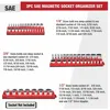 Professional 3Pieces Magnetic Socket Holder 1/4" 3/8" 1/2" inch Drive Metric/SAE Socket Organizer Storage Installation Tools Kit 3