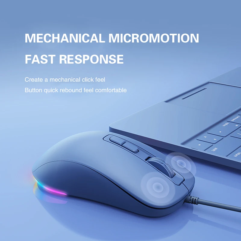 

Проводная перезаряжаемая мышь, компьютерная мышь для ноутбука, игровая эргономичная мышь для офиса, 7 кнопок, программируемая мышь для макросъемки