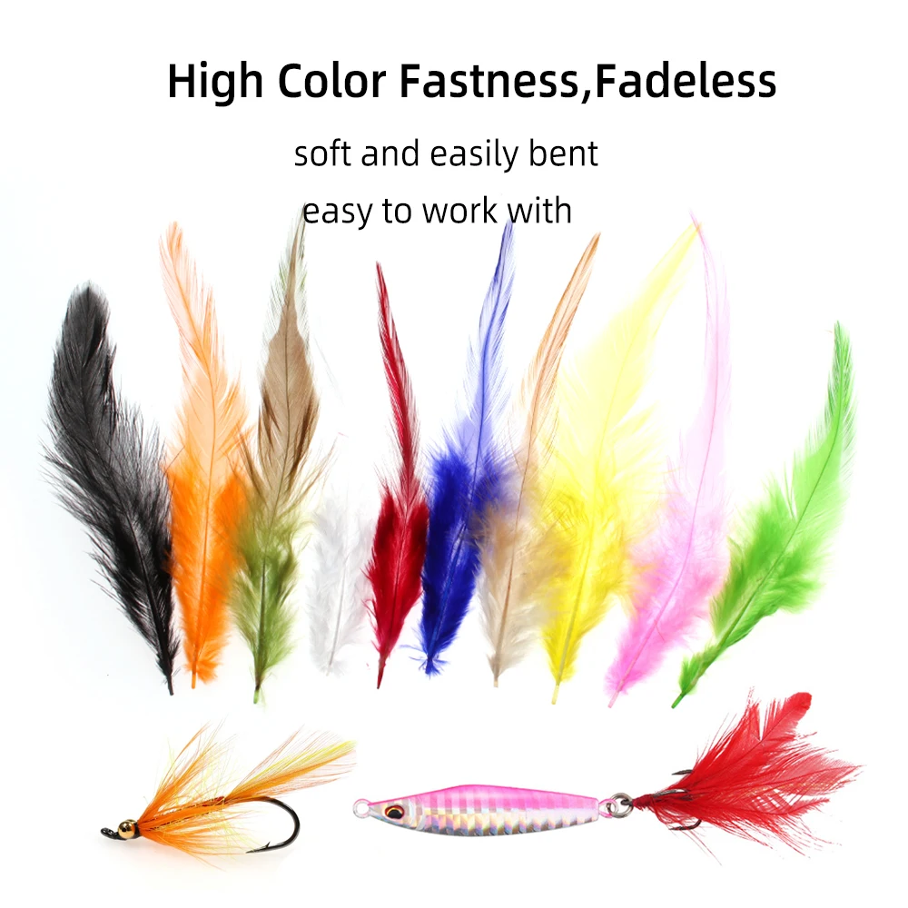 50PCS/Pack Colored Rooster Saddle Hackle 5
