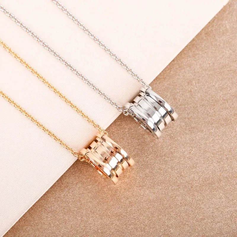 

Designer Brand 925 Sterling Silver Spring Necklace for Women Charm Fashion Elegant Simple Party Couple Gift High Luxury Jewelry