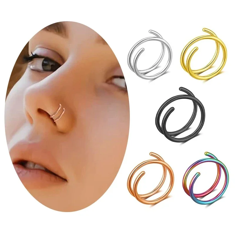 BodyJewelryOnline Doppio Orecchino Con Catena Per Lobo E Cartilagine - 22G (0,7 Mm), Acciaio Inossidabile, Stella Bianca