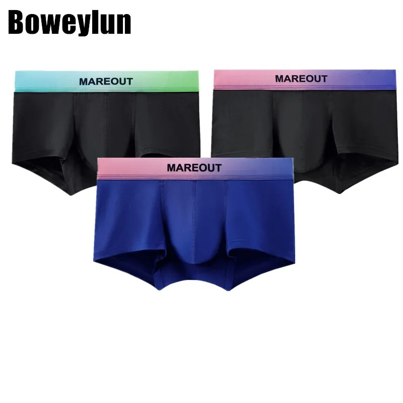 

Boweylun Antibacterial 95% Cotton Panties Men's Shorts Comfortable Breathable Moisture Transferring Solid Color Boxer Briefs