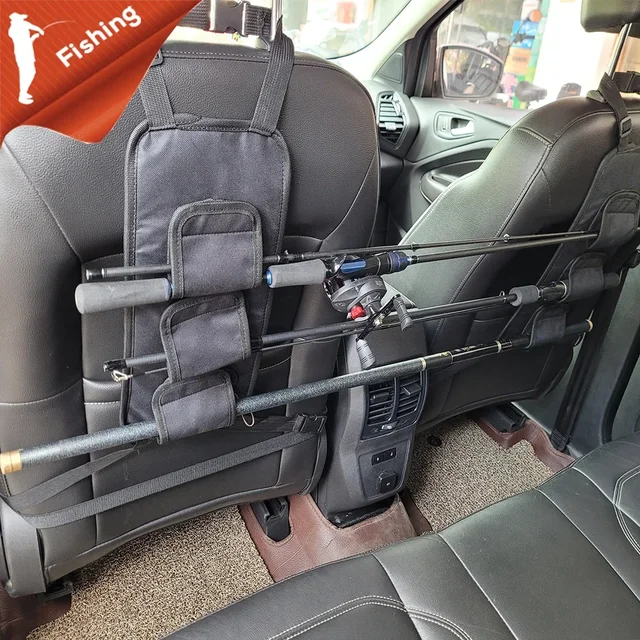 Car Seat Fishing Rod Rack Set Car Fishing Rod Rack  Strap Adjustable Car Fishing Rod Rack Car Fixing Belt 1