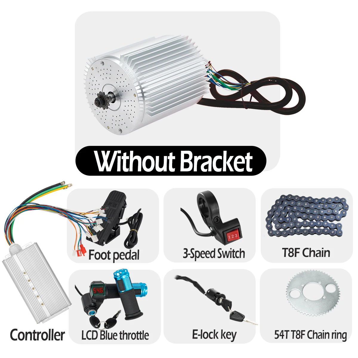 Moteur électrique - DUOKU - 3000 W - 72 V - 4900 tr/min - Pour Kart et