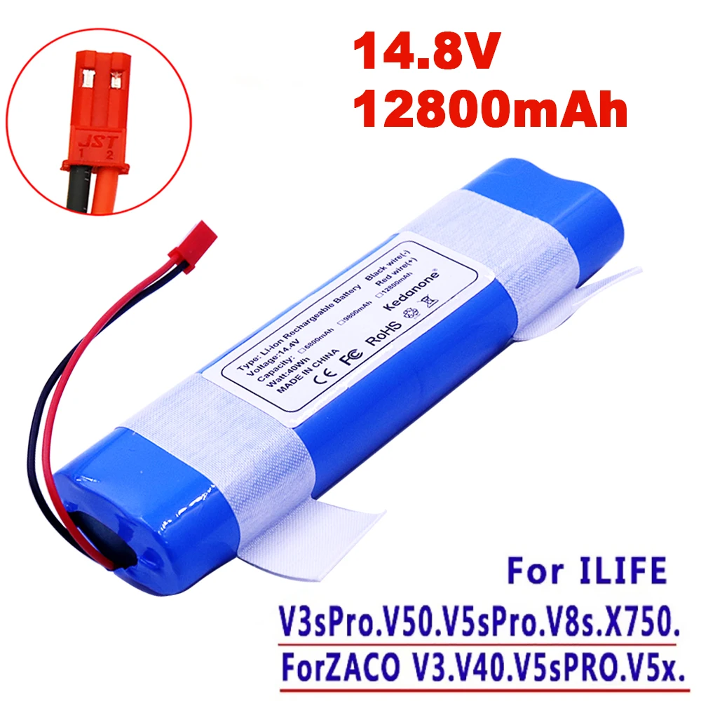 

14.8V Battery 6800mAh 12800mAh Lithium Battery for ILIFE V5 V5s V50 V3 plus v3s pro Robot Vacuum Cleaner ilife v5s pro battery