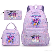 Sacs à dos KPop Demon Hunters, 3 pièces, Rumi Mira Zoey HUNTR/sacs d'école pour garçons et filles, Mochilas Kawaii de grande capacité 5