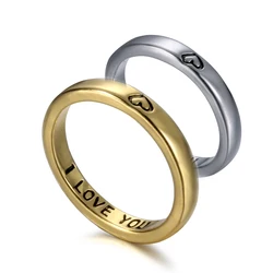 Elegant Silver Heart Symbol 'I Love You' Couple Rings - Friendship & Lovers Jewelry (14K2AB18MIX)