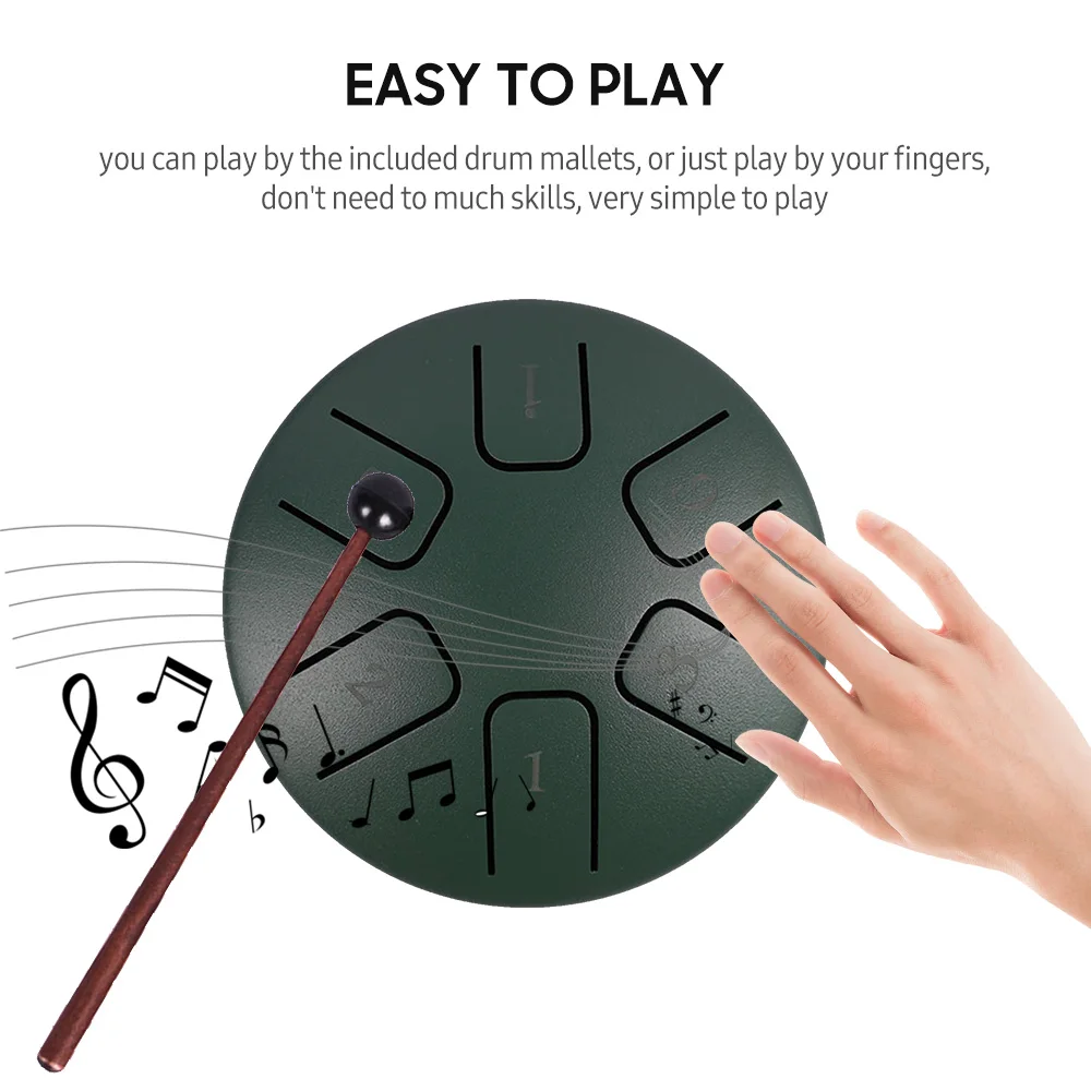Mini tambour à langue en acier de 3.8 pouces, 6 Notes, tambour Zen,  Instrument de Percussion et baguettes pour l'éducation musicale des  débutants - AliExpress