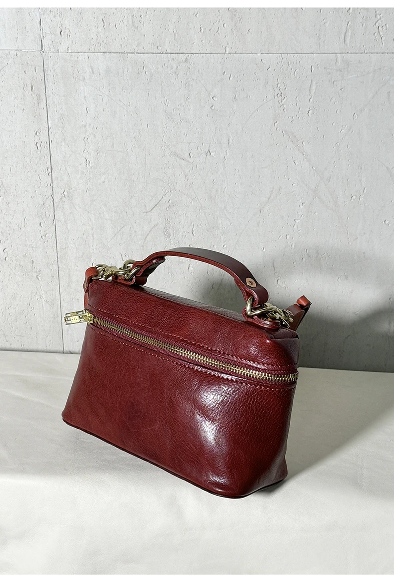 Einfache Mode aus echtem Leder für Damen, Party, kleine Handtasche, Wochenende, täglich, leicht, luxuriös, Rindsleder, Damen-Schulter-Crossbody-Tasche – Detail 6