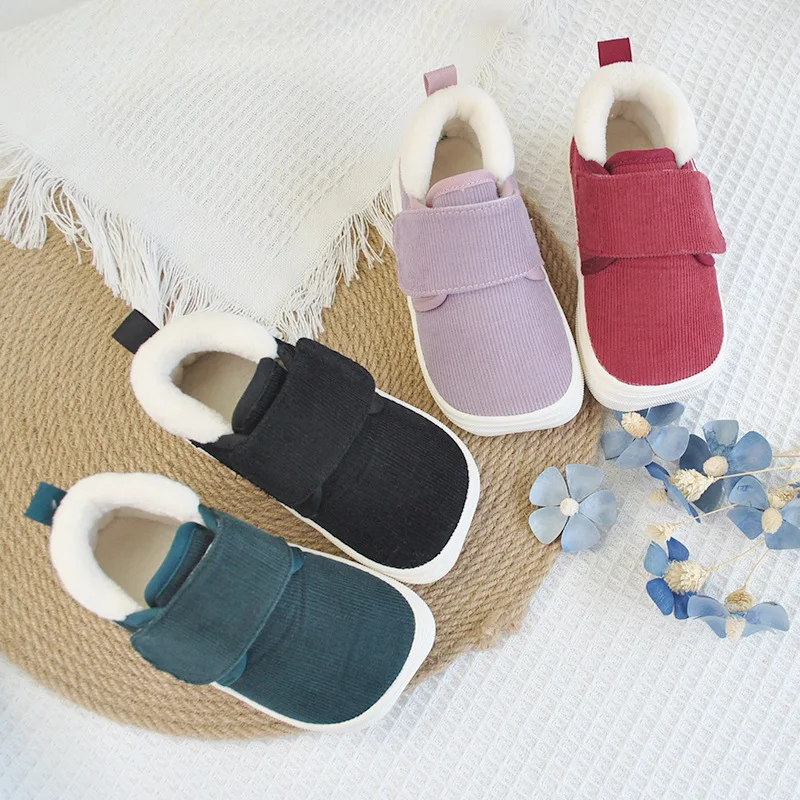 

CAPSELLA KIDS Boys Autumn Winter Warm Plush Lining Cotton Shoes For Children Girls Flat Casual Shoes Fashion Sneakers Size 21-30