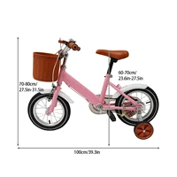 Vélo enfant 12 pouces amélioré pour les 2-4 ans, réglable en hauteur, avec roulettes et panier, modèle Junior 3
