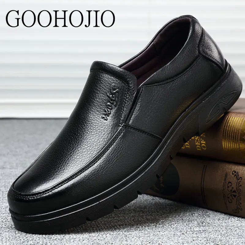 

Туфли мужские из натуральной кожи, Повседневная Мягкая бычья кожа, деловые лоферы на плоской подошве, дышащие, без застежки, для вождения
