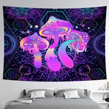 Psychedelic cogumelo decoração para casa mandala tapeçaria parede pendurado boêmio decoração do quarto bruxaria tapeçaria