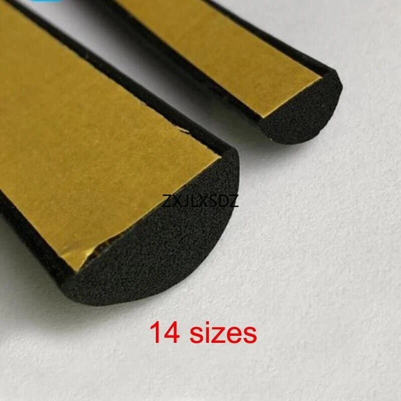 1 Meter D Type Door Window Self Adhesive Rubber Foam Bar Seal