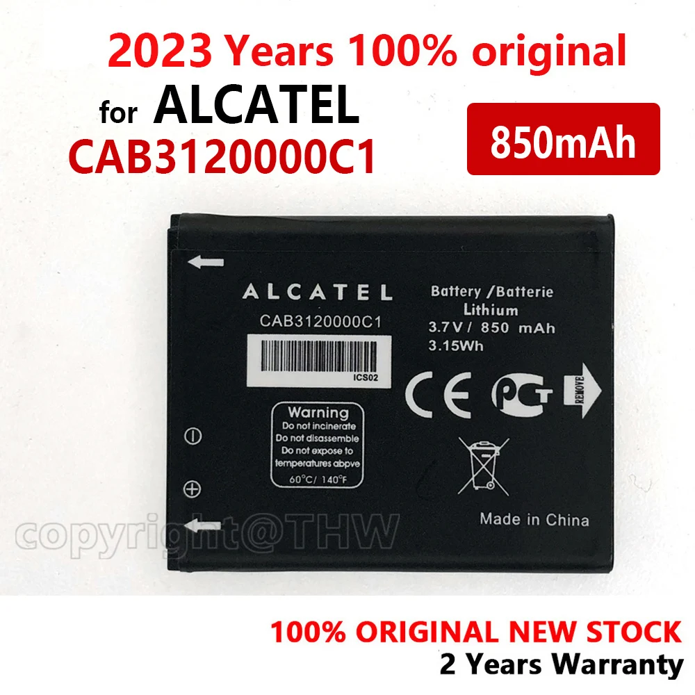 

100% Original CAB3120000C1 CAB3122001C1 Battery for Alcatel One Touch OT880A 385 510 602 OT710 710A 710D 768 806 807 810 810D