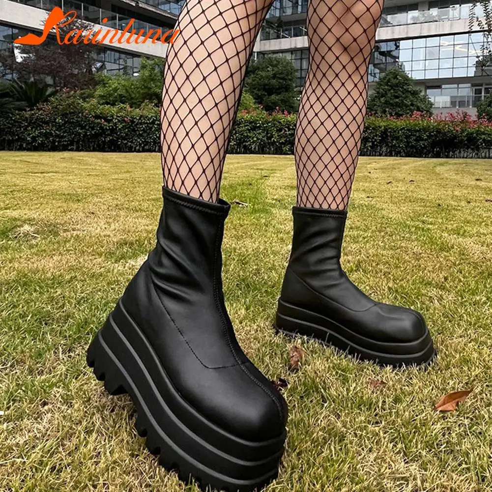 Women Ankle Boot Gothic Style Cool Women Triple Bottom  Boot 2023 Brand New Street Women Platform Sandals Shoes Big Size 42