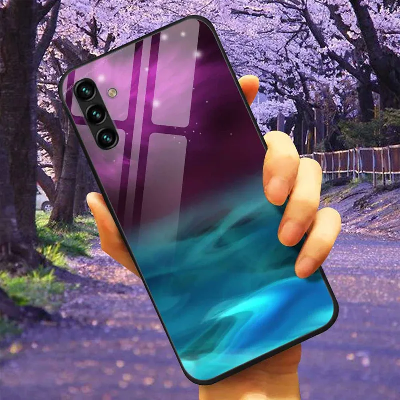 Tempered Glass Hard Cover Case for Samsung Galaxy - Space Design