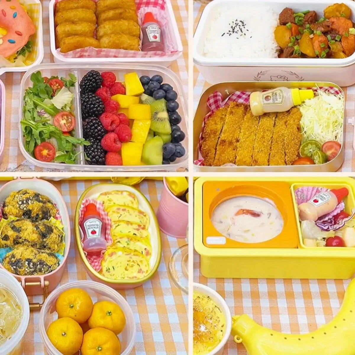55pc Sauce Bottle Accessories for CHILDREN'S Bento Boxes Food Paddles Mini Ketchup Squeeze Bottles Back to School Sauce Bottle Accessories