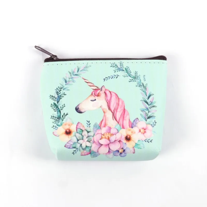 1PC Girl Kids Coin Purses Holder Kawaii Animal Unicorn Flamingo Women Mini Change Wallets Money Bag Children Zipper Pouch Gift
