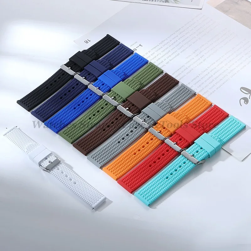 Premium Soft Silicone Quick Release Watch Band - Versatile Rubber Strap in Multiple Sizes