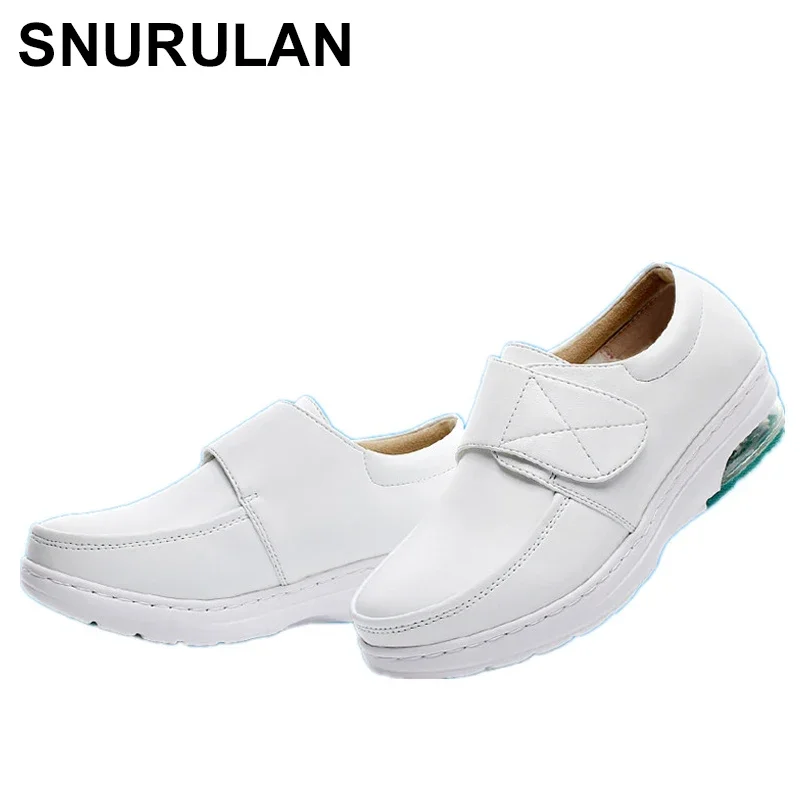

SNURULANFall зимние криперы на платформе женская белая медсестринская Обувь качественная Офисная Рабочая обувь мокасины для женщин E219