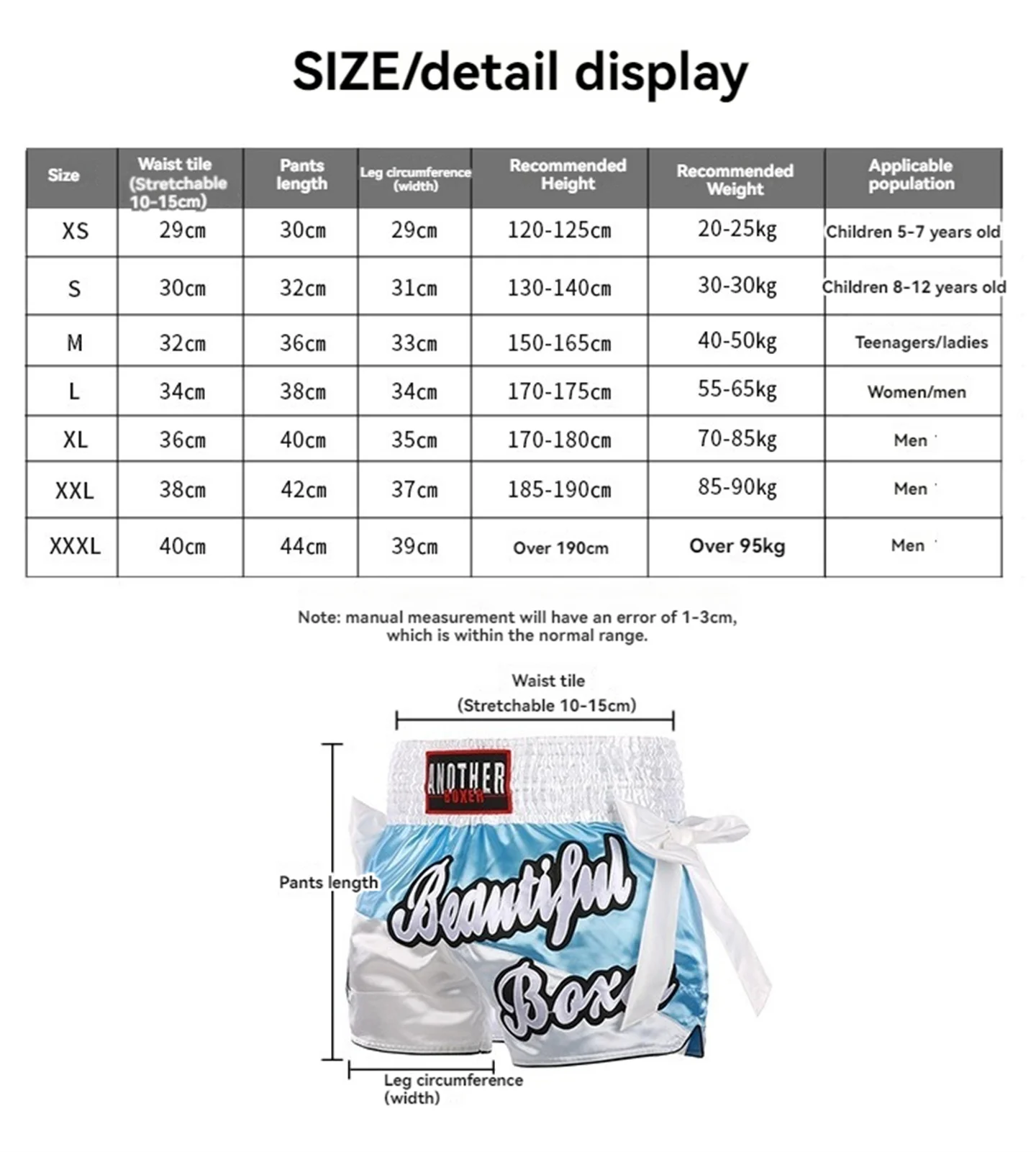 Muay Thai Shorts Free Fighting Shorts Women's Training Professional Fighting Short Head Men's Boxing Pants