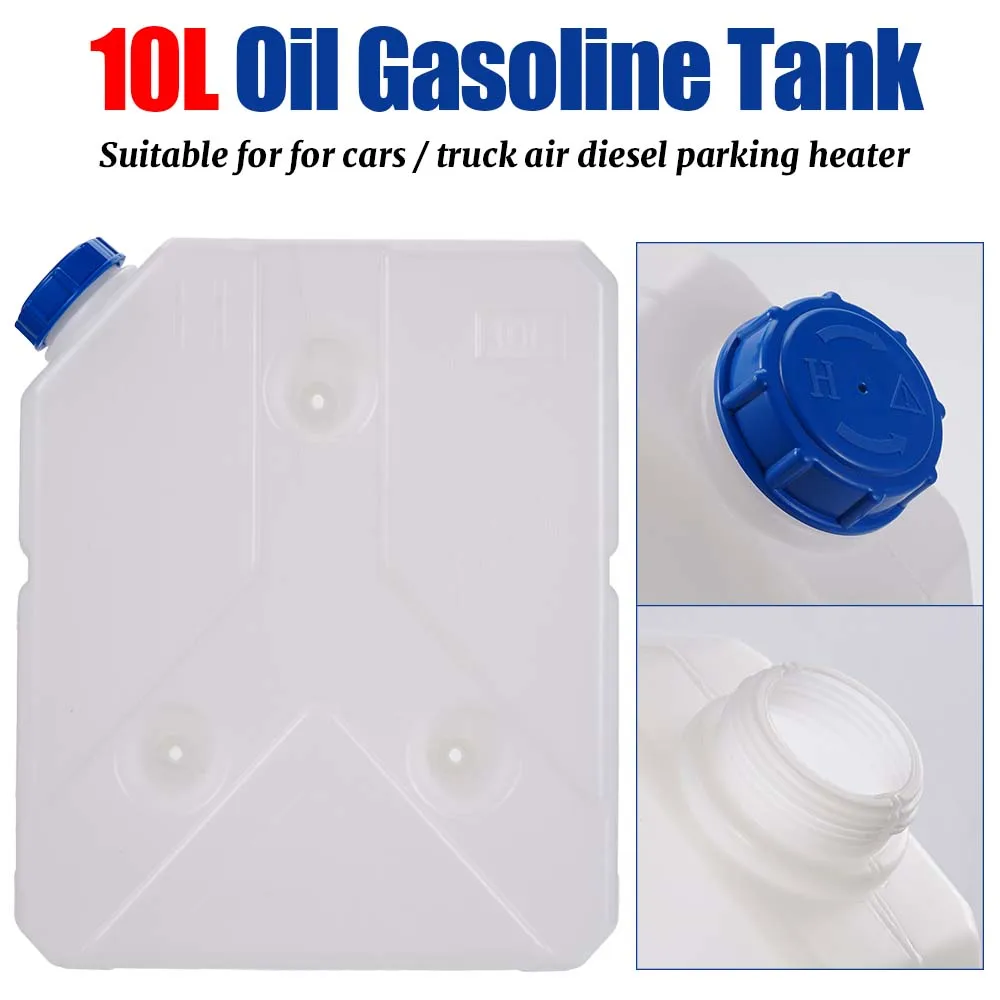 10L 두꺼운 플라스틱 연료 탱크 40cm 반투명 2KW 5KW 8KW 디젤 주차 히터 자동차 트럭 RV 보트 범용 금속 노즐