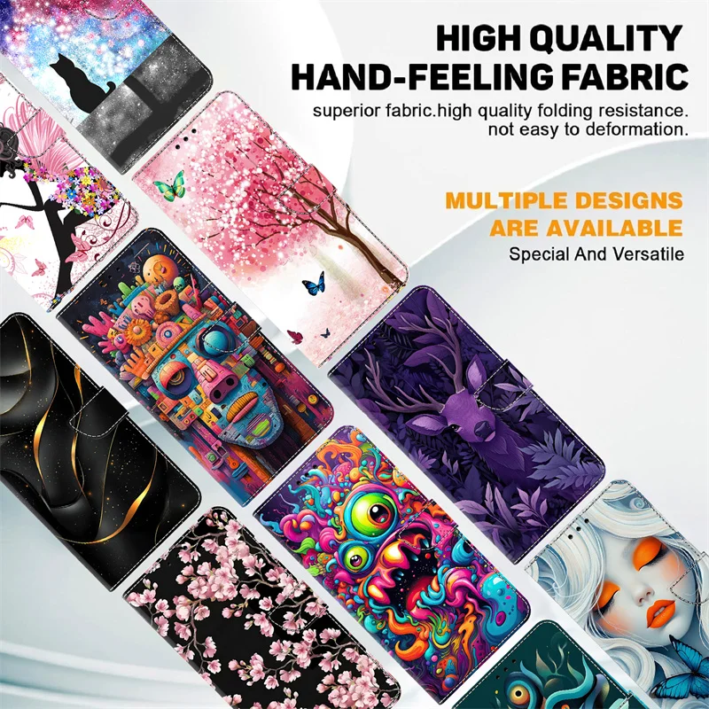 Stylish Women's Leather Flip Wallet Phone Case with Stand Feature