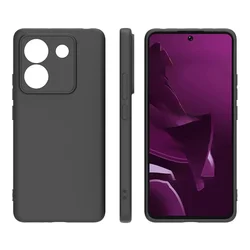 Premium Black Matte Silicone Shockproof Back Cover Bumper for POCO M7Pro (Black)