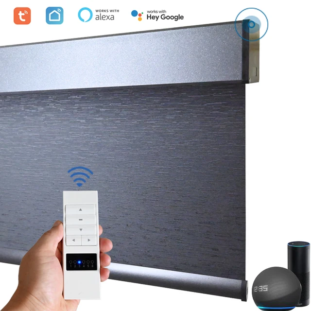 SmartMatters Blackout Roller Shades ไร้สายมอเตอร์ผ้าม่านสําหรับ Windows สมาร์ท Zigbee Wifi Tuya Alexa Google Home Compatible 1