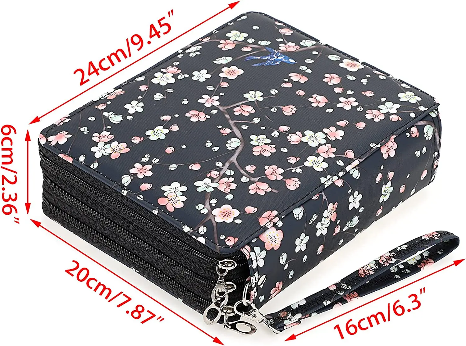 JAWSEU Astuccio Portamatite Con 120 Scomparti, Grande Capacità In Tessuto Oxford, Con Chiusura Lampo, Rosa - Per Scuola E Artisti